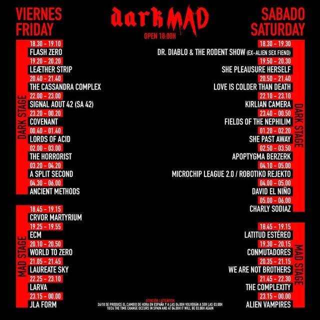 DarkMad Horarios